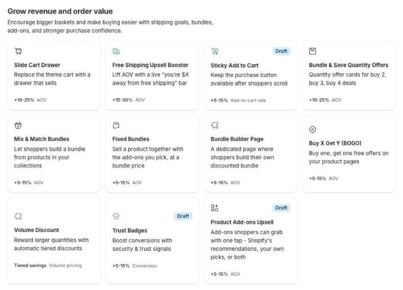 Seny apps library with Bundle & Save Quantity Offers among the order value apps